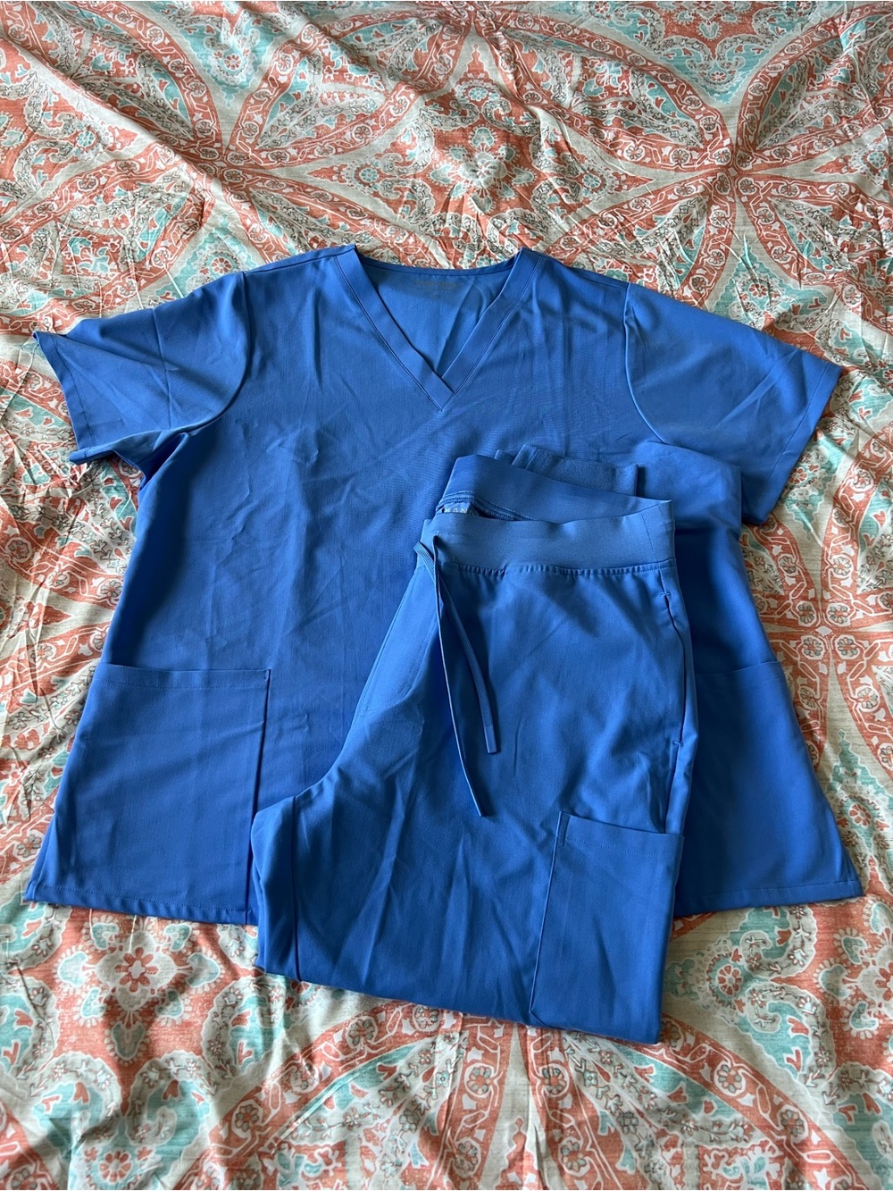 NWOT Mandala Ceil Blue Scrub Set